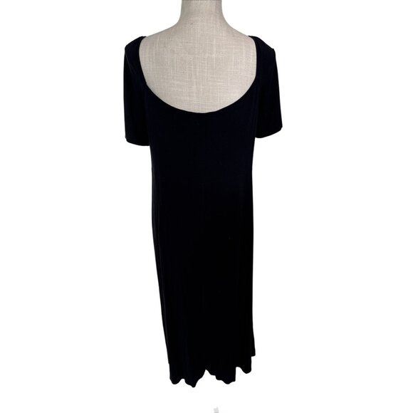 Old Navy Black Short Sleeve Sweetheart Bodice Long Summer Dress XL - Picture 2 of 9